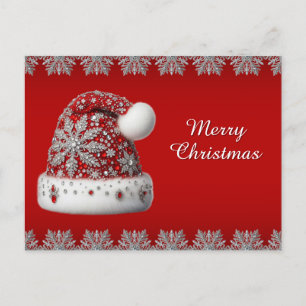 Red Santa Hat Holiday Christmas Briefkaart