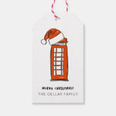 Red Santa Hat London telefooncel Cadeaulabel (Voorkant)