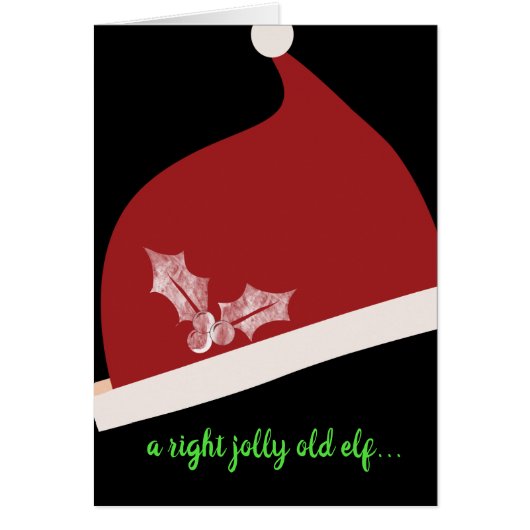 Red Santa Hat Traditional kerstgroet (Voorkant)