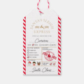 Red Santa's Sleigh Express Speciale levering Cadeaulabel (Voorkant)