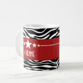 Red Sassy Star Zebra Mug (Devant gauche)