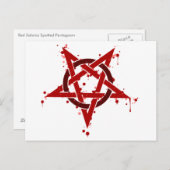 Red Satanic Spotted Pentagram Briefkaart (Voorkant / Achterkant)