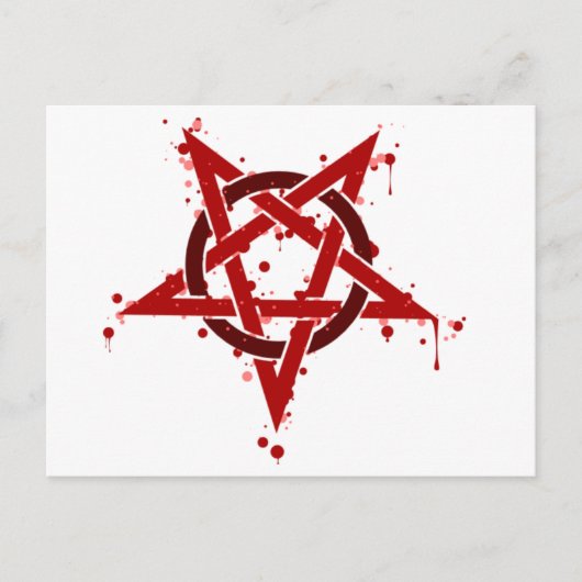 Red Satanic Spotted Pentagram Briefkaart (Voorkant)