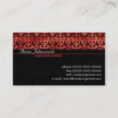 Red Satin Damask ・ Elegant Visitekaartje (Achterkant)