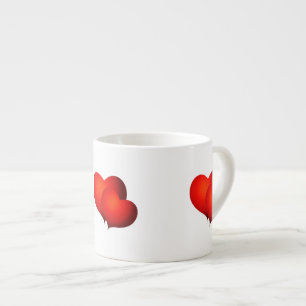 Red Satin Hearts Espresso Kop