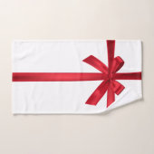 Red Satin Ribbon Bow Fête de Noël (Serviette à main)