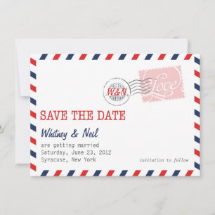 Red Save the Date Postal Service Collectie