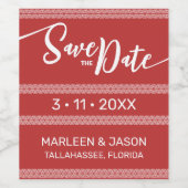 Red Save the date Wine Label Wijn Etiket (Enkel label)