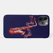 Red Saxophone en notities op blauwe achtergrond Case-Mate iPhone Case (Achterkant (horizontaal))