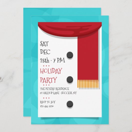 Red Scarf Fête Invitation (Devant / Derrière)