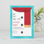 Red Scarf Holiday Party Uitnodiging (Staand voorkant)