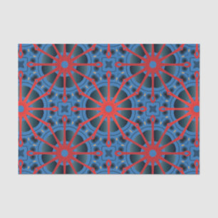 Red Scarlet en Blue Indigo Ethnic Boho Pattern Tissuepapier