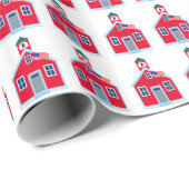 Red School House Cadeaupapier (Rol Hoek)