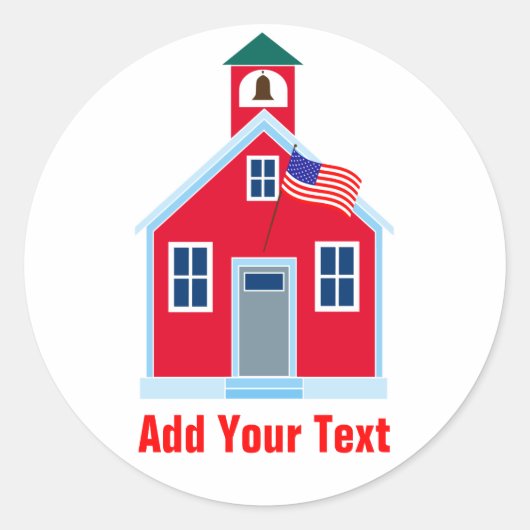 Red School House Ronde Sticker (Voorkant)