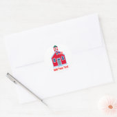 Red School House Ronde Sticker (Envelop)