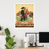 Red Schoolhouse Amish 1938 WPA Poster (Thuiskantoor)