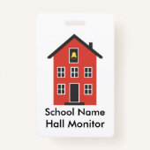 Red Schoolhouse Hall Monitor Badge (Achterkant)