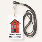 Red Schoolhouse Hall Monitor Badge (Achterkant met draagriem)