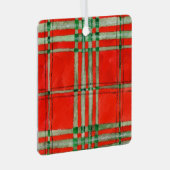 RED SCOTT TARTAN Aluminium Square Ornament (Voorkant Rechts)