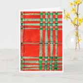 RED SCOTT TARTAN Carte d'anniversaire (Fleur jaune)