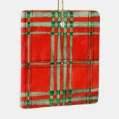 RED SCOTT TARTAN Ceramic Square Ornament (Rechts)