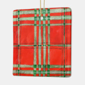 RED SCOTT TARTAN Ceramic Square Ornament (Links)