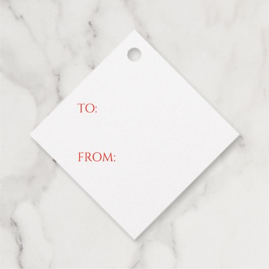 RED SCOTT TARTAN Diamond Gift Labels (Achterkant)