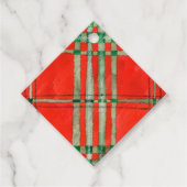 RED SCOTT TARTAN Diamond Gift Labels (Voorkant)