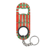 RED SCOTT TARTAN Mini Bottle Open + Sleutelhanger Mini Flessenopener (Achterkant)