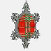RED SCOTT TARTAN Pewter Snowflake Ornament (Links)
