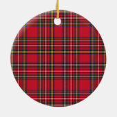 Red Scottish Pset Tartan Keramisch Ornament (Achterkant)