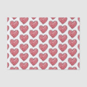 Red Scribble Heart Pattern Hand Drawn Minimalist Tissuepapier (Voorkant)