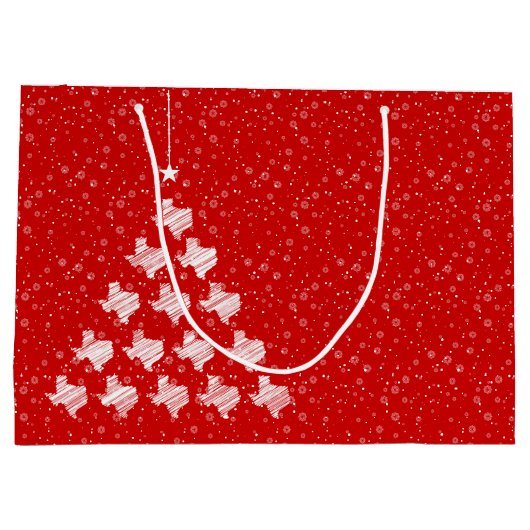 Red Scribble Texas kerstboom - grote cadeautas (Achterkant)