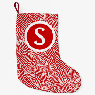 Red Scribbleprint Kleine Kerstsok