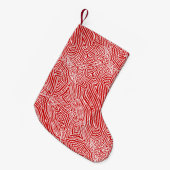 Red Scribbleprint Kleine Kerstsok (Voorkant (Hangend))