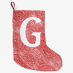 Red Scribbleprint Kleine Kerstsok