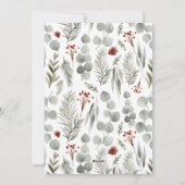 Red Script Green 3 Photo Collage Carte de Noël (Dos)