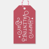 Red Script Happy Valentijnsdag Cadeau Labels Cadeaulabel (Voorkant)