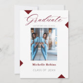 Red Script High School Faire-part (Devant)