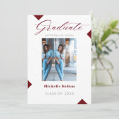 Red Script High School Faire-part (Debout devant)