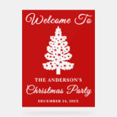 Red Script kerstfeest welkom Acryl Bord (Voorkant)