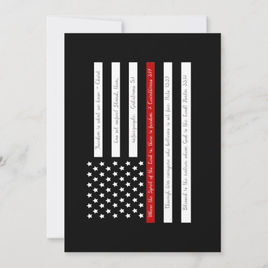 Red Scripture Flag Retirement Party Kaart (Achterkant)