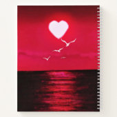 Red Sea Sunset Love Heart Carnet Sun (Dos)