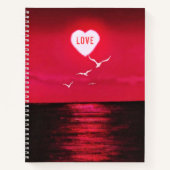Red Sea Sunset Love Heart Carnet Sun (Devant)