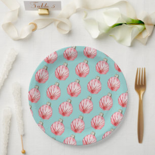 Red Seashell-Ornament Papieren Bordje