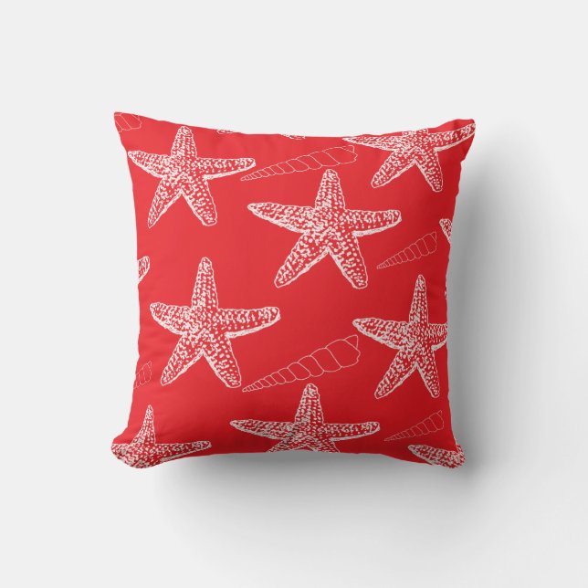 Red Seashell Pillow Kussen (Voorkant)