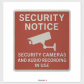 Red Security Notice Sign – Surveillance Cameras Sticker (Vel)