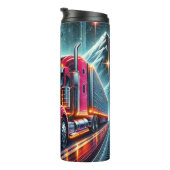 Red Semi Truck Mountain Night Thermosbeker (Geroteerd rechts)