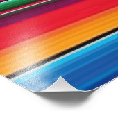 Red Serape Saltillo traditional mexican blanket Le Foto Afdruk (Hoek)