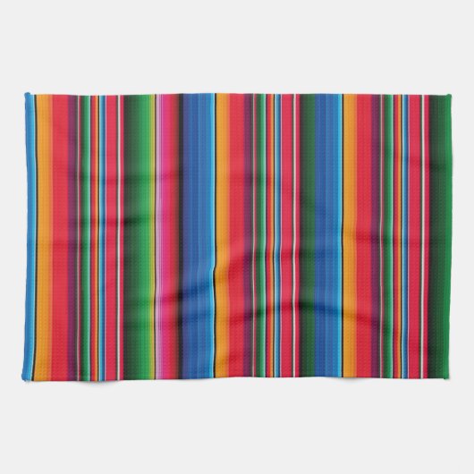 Red Serape Saltillo traditional mexican blanket Theedoek (Horizontaal)